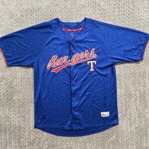Dynasty‎ Texas Rangers MLB Baseball Jersey Royal Blue Men Large Embroidered